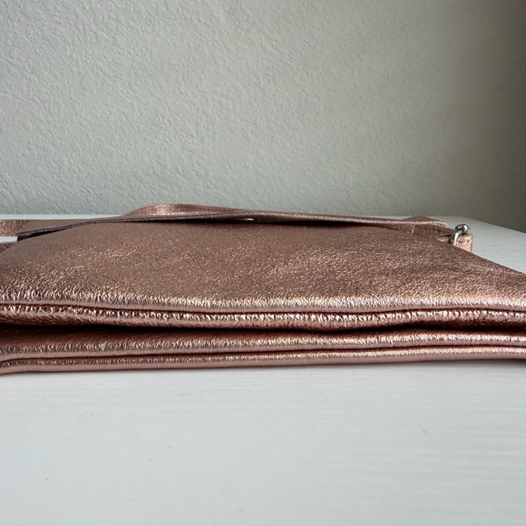 Mei Licai Rose Gold Copper Metallic Leather Crossbody Bag - Made In Italy NWT - Picture 13 of 15